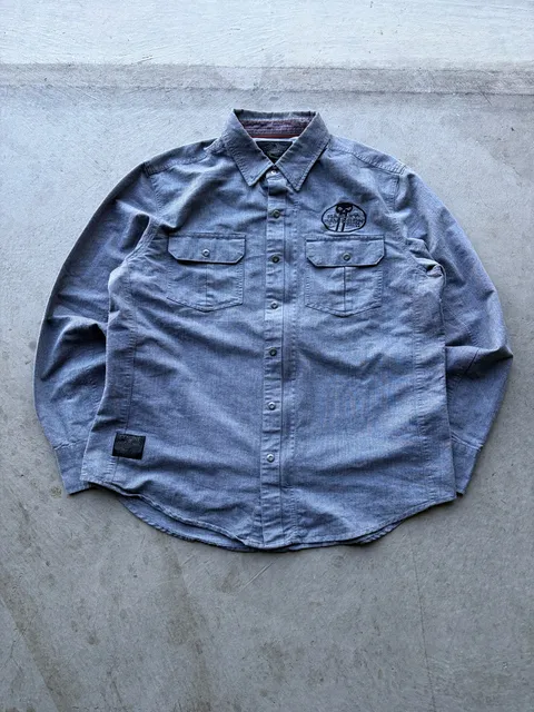 Harley-Davidson Long Sleeve Button-Down Shirt Gray