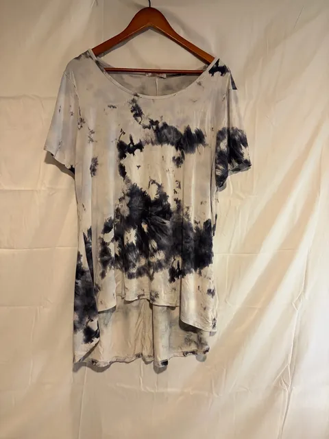 Philosophy Woman Republic Clothing Tunic Size 1X Blue Tie Dye High Low