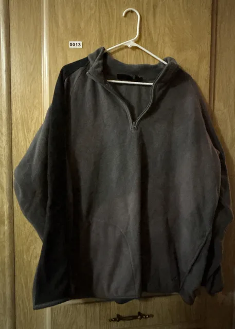 Athletech 1/4 Zip Fleece Pullover Size XL Gray Black