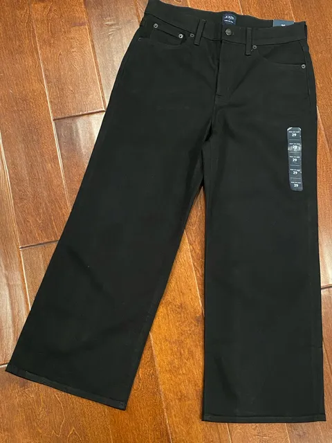 J.Crew Wide-Leg Crop Pants Size 29 Black Twill