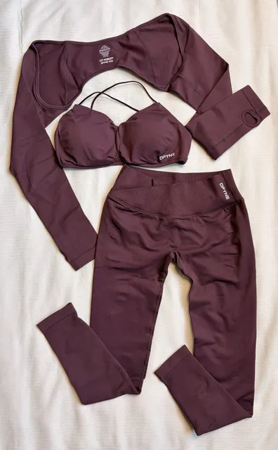 DFYNE 3-Piece Athletic Set Size Large Plum