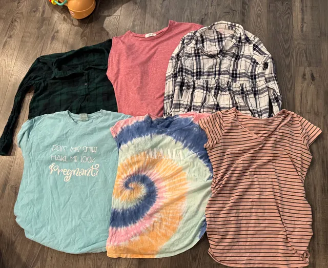 Maternity Top Bundle Set of 6 Shirts Size L