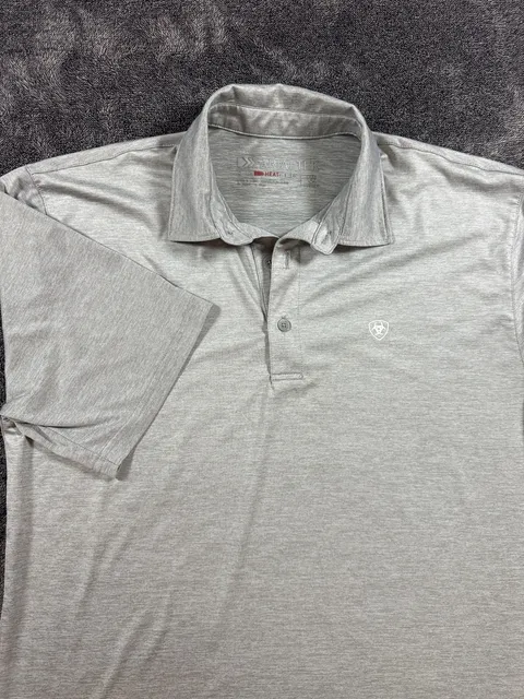 Ariat Ariattek Heat Series Polo Shirt Size S Gray