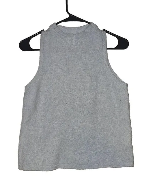 Light Blue Mock Neck Sleeveless Sweater