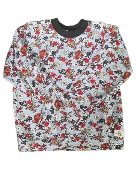 Calvin Klein Jeans Floral Sweatshirt Size M Blue Red