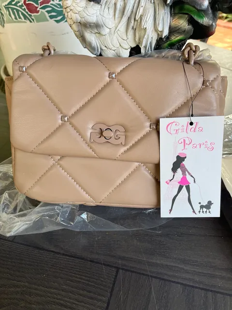 Gilda Paris Quilted Soft Crossbody Bag with Chain Strap