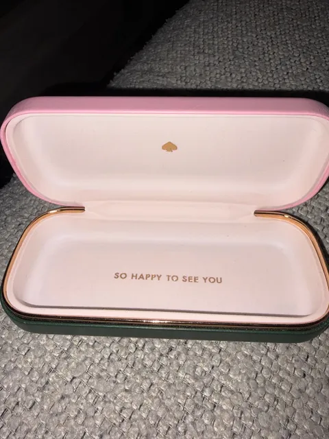 Kate Spade New York Glasses Case Pink Green So Happy To See You