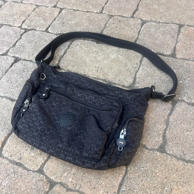 Kipling GABBIE SMALL PRINTED CROSSBODY Shoulder BAG Black Geometric Crossbody