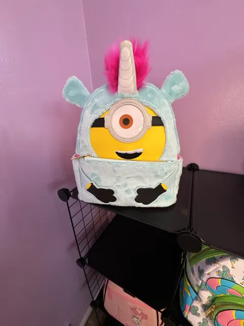 Loungefly Minions Fluffy Unicorn Costume Plush Mini Backpack