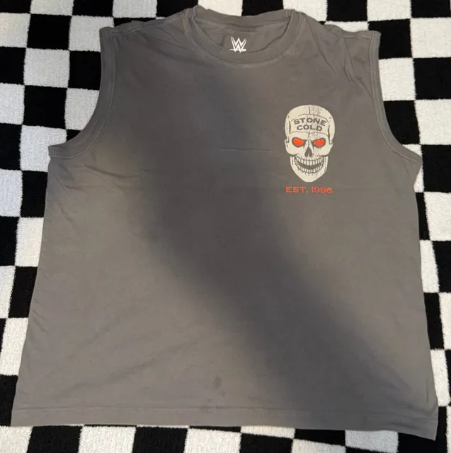 WWE Stone Cold Steve Austin Graphic Sleeveless Shirt Gray