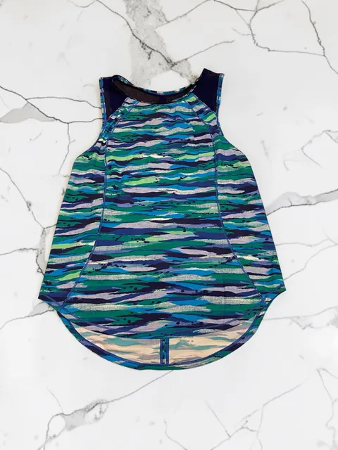 Lululemon Sculpt Tank Seven Wonders Workout Multi Hero Blue Small