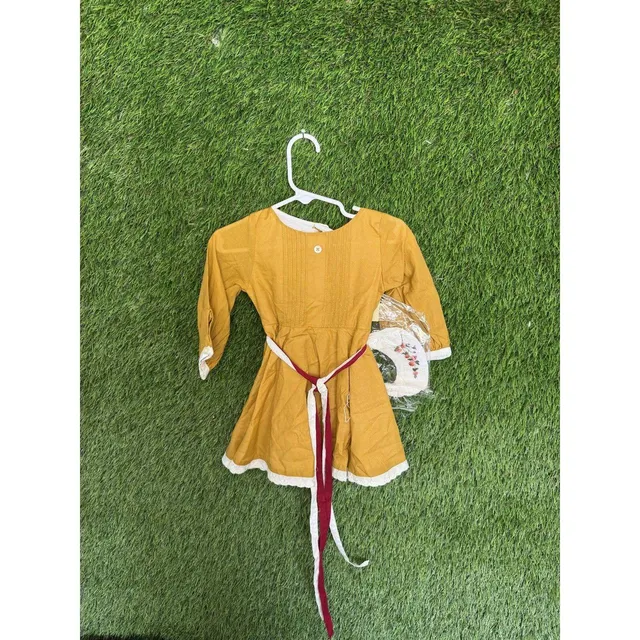 Well Dressed Wolf Dress Size 18M Mustard Yellow Cotton Collar Set