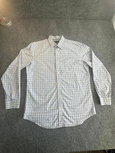 Banana Republic Dress Shirt Size M Blue White Plaid