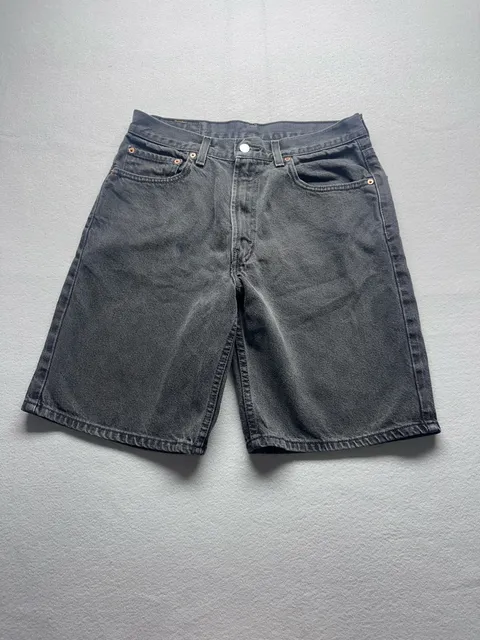Vintage Jorts Levi's 550 Relaxed Fit Denim Shorts Size 33 Black Cotton