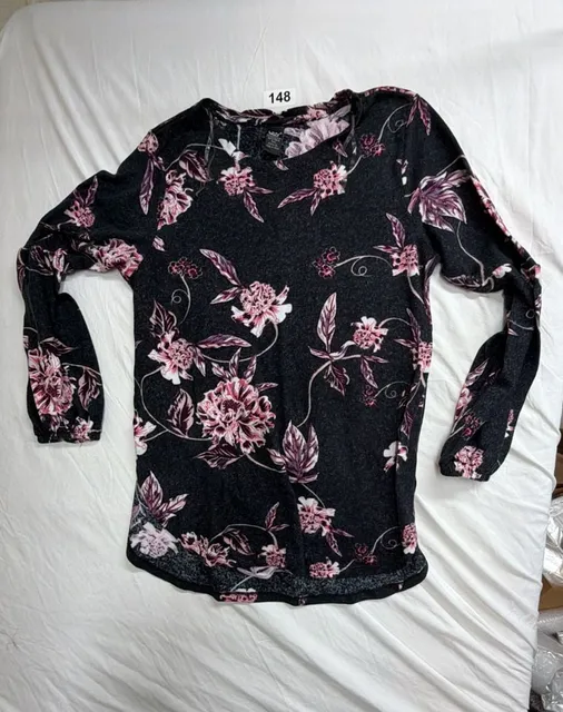 Lildy Printed Round Hem Bishop Sleeve Tunic