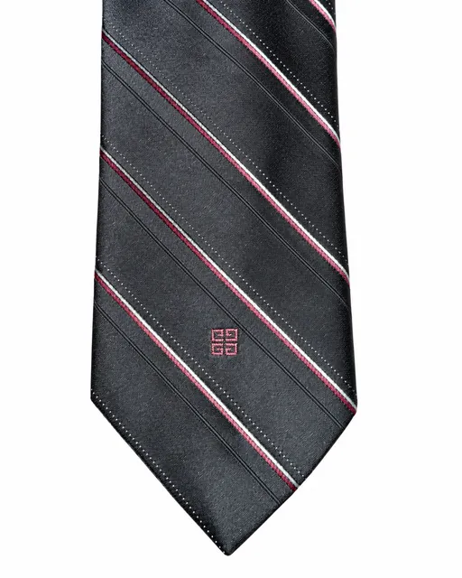 Givenchy Gentlemen Paris Striped Tie Navy Red Designer Logo ...,