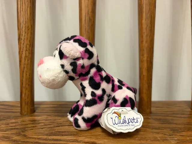 Wishpets Pink Black Leopard Cheetah Plush Stuffed Animal Toy 4 Inch