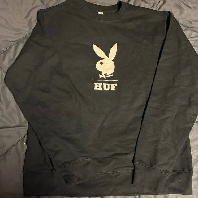 HUF x Playboy Sweatshirt Size S Black Graphic Pullover