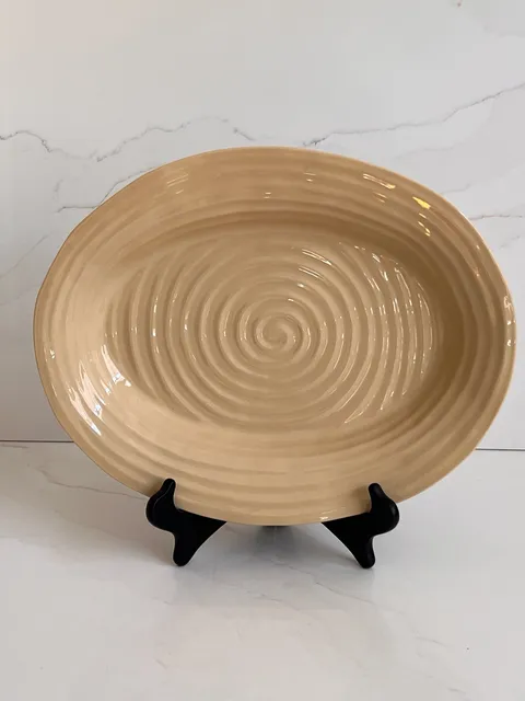 Portmeirion Sophie Conran Biscuit Oval Serving Platter 14 Inch Beige