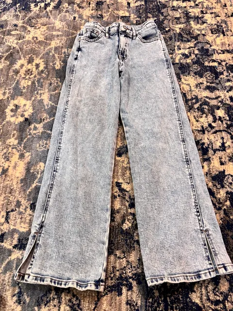 Art Class Acid Wash Flare Jeans Size 10 Split Hem 