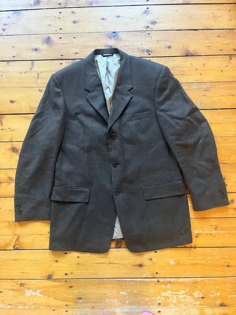Kenneth Cole Blazer Suit Jacket 3 Button Brown y2k Office Workwear 42R 41R Union