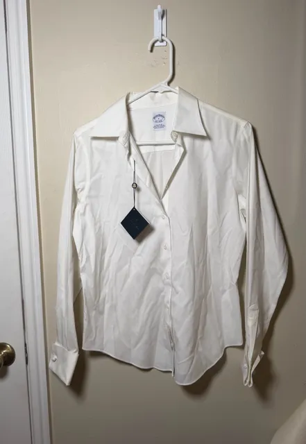 Brooks Brothers Semi-Fitted Non-Iron Stretch Dress Shirt Size 6 White