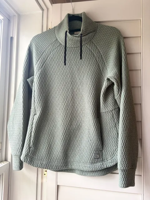 LL Bean Women's Ridgeknit Crossneck Pullover Textured Funnelneck