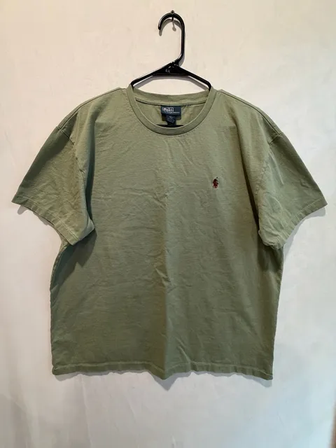 Polo Ralph Lauren T-Shirt Size L Green Cotton Embroidered Logo