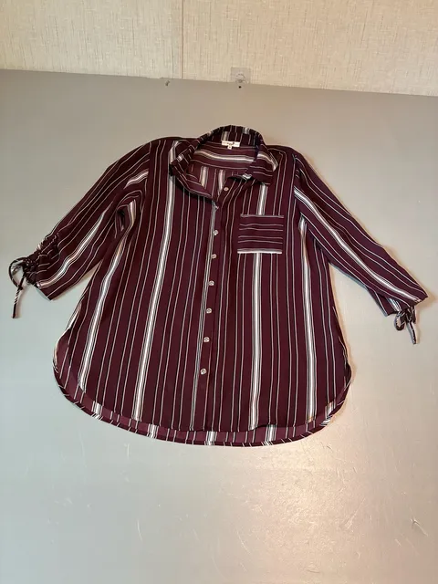 Hippo Striped Button Down Shirt Size XL