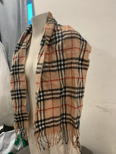 Burberry London Classic Check Nova Check Cashmere Scarf Tan