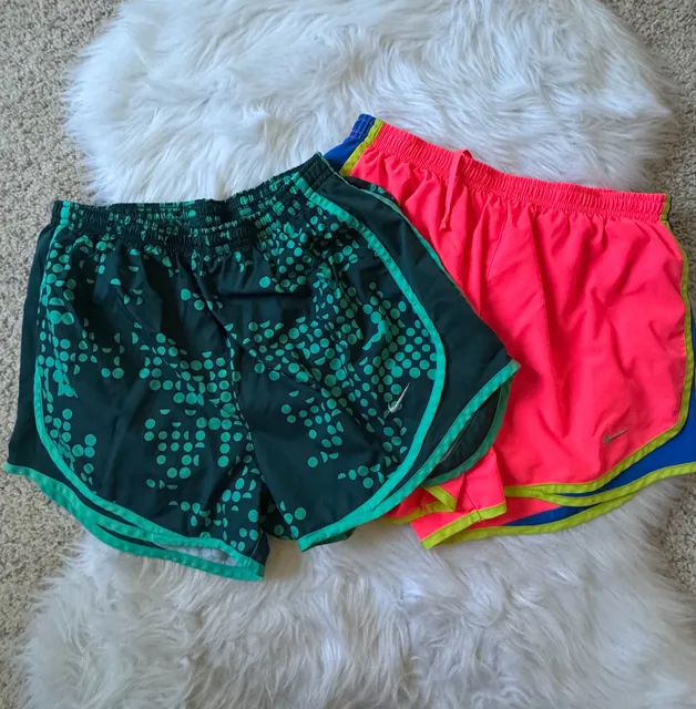 Nike Running Shorts Size S Lot of 2 Green and Bright Pink Dri-FIT