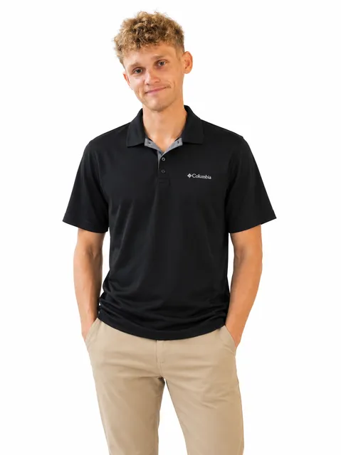 Columbia Omni-Wick Polo Shirt Size M Black Performance