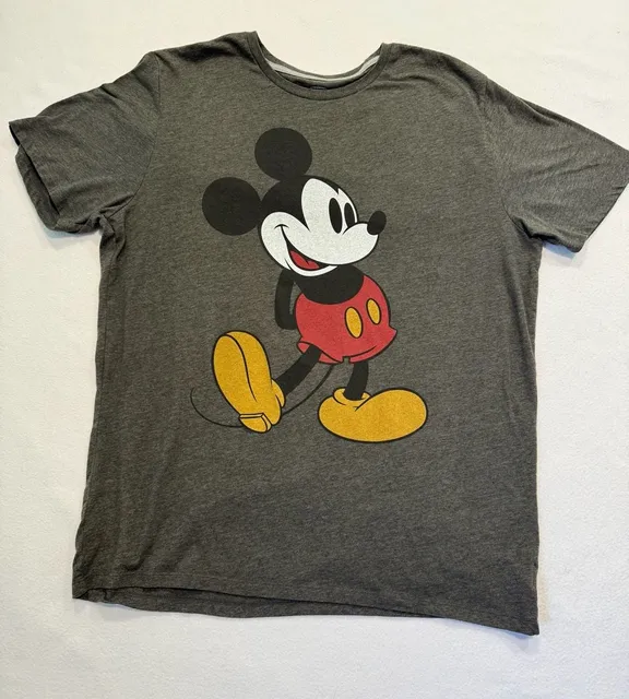 Old Navy Disney Mickey Mouse Men’s XXL Gray Graphic T-Shirt 2019 Cotton Blend