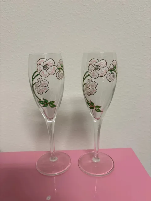 Perrier-Jouët's Belle Époque hand painted champagne flutes
