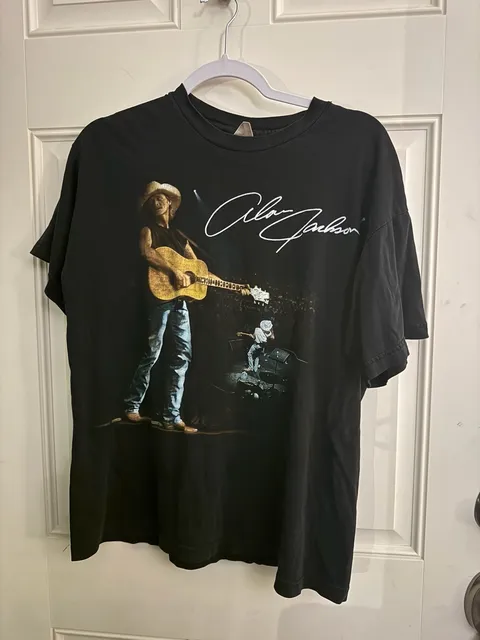 Cronies Alan Jackson Concert T-Shirt Size Large Black Cotton