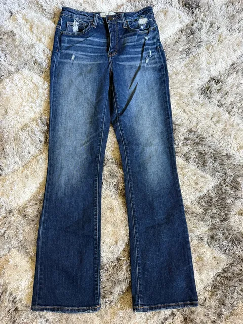 BKE Billie Tailored Bootcut Jeans 28x31.5 Dark Wash Distressed