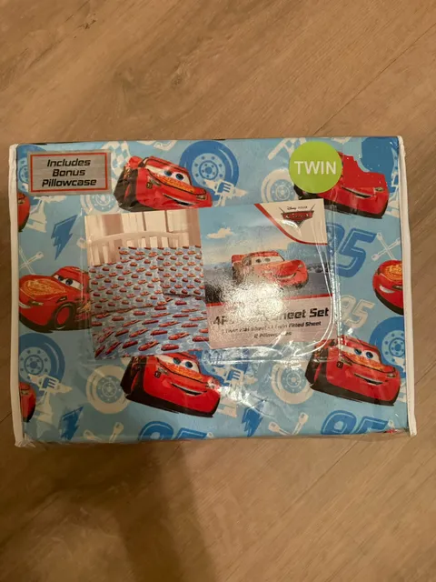 Disney Pixar Cars 4PC Twin Sheet Set Size Twin Blue