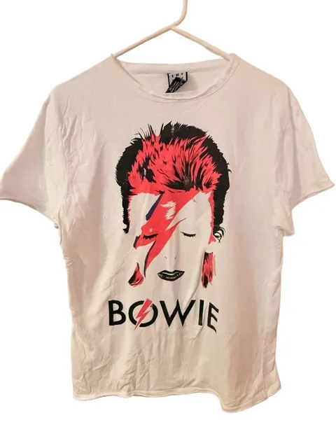 Amplified David Bowie T-Shirt Size M White Graphic Print