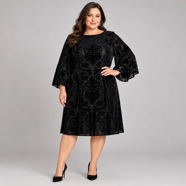Eliza J Velvet Dress Size 18W Black Burnout