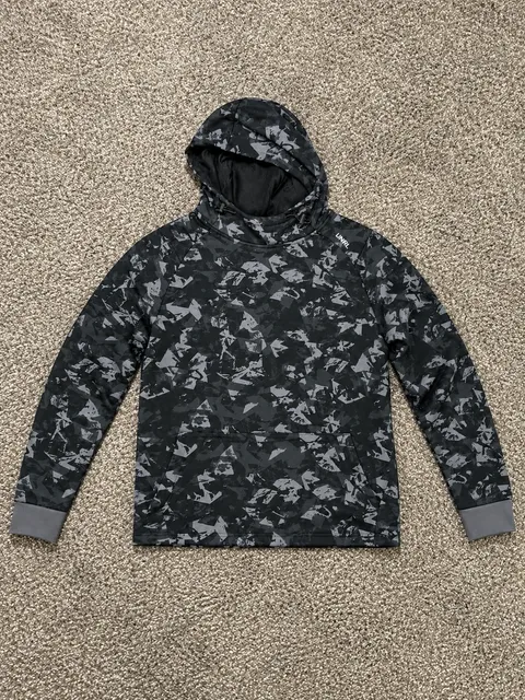 UNRL Men’s Crossover Hoodie II Size L Black Gray Camo Performance Pullover