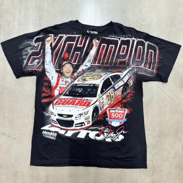 Chase Authentics Dale Earnhardt Jr Daytona 500 T-Shirt Size L Black NASCAR