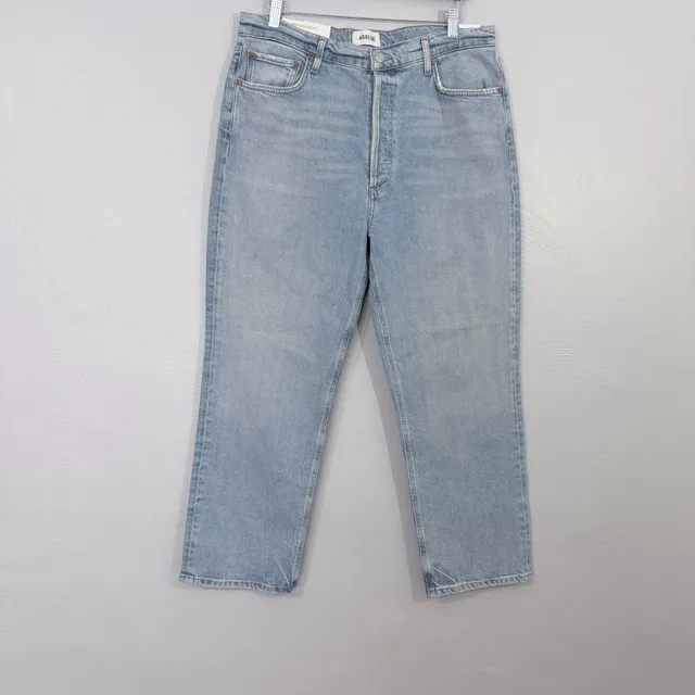 Agolde 90'S PINCH WAIST CROP in ripple NWT Sz 32
