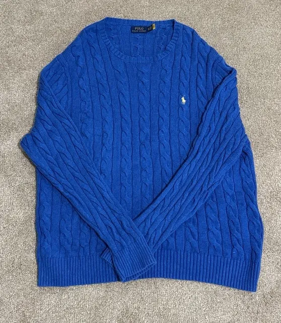Polo Ralph Lauren Cable Knit Sweater Size XXL Blue