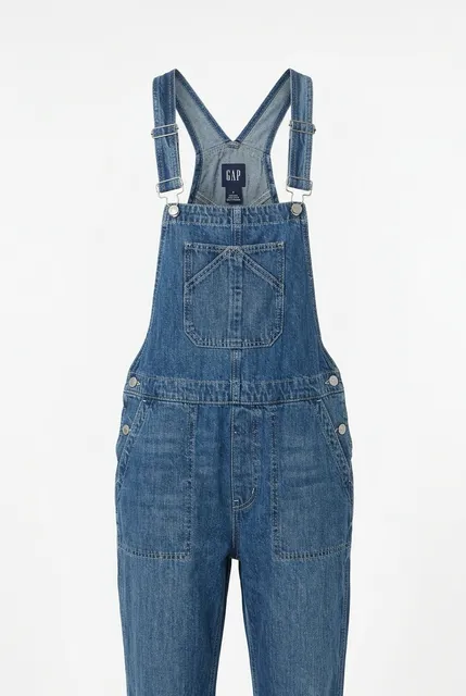 Gap Denim Overalls Size M Blue Cotton Straight Leg