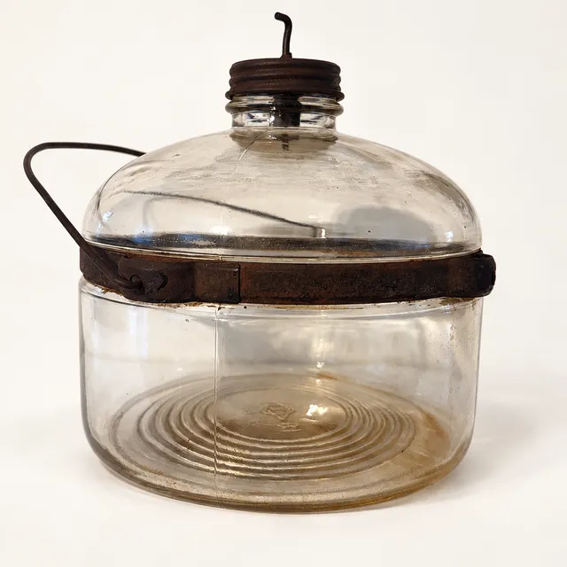Perfection Stove Co. Kerosene Glass Dispenser Jug With Metal Bale
