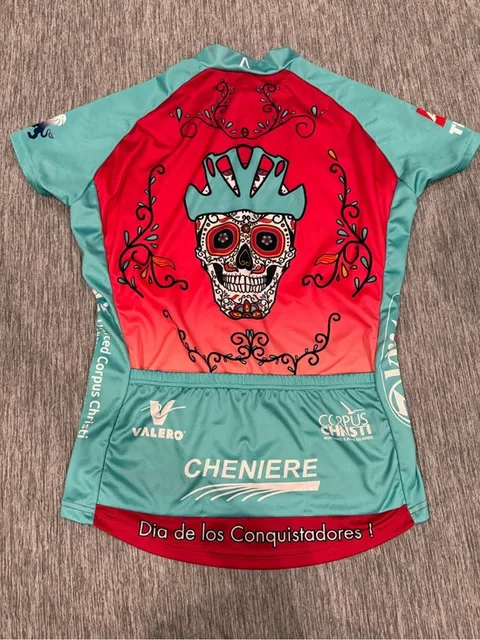 Conquer the Coast Women's Cycling Jersey - Teal & Red