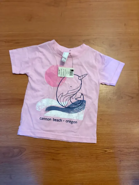Cannon Beach Oregon Narwhal Infant T-Shirt Size 12/mo Pink