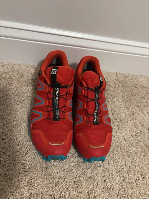 Salomon Speedcross 4 Size 7 Red Blue Trail Running Shoes