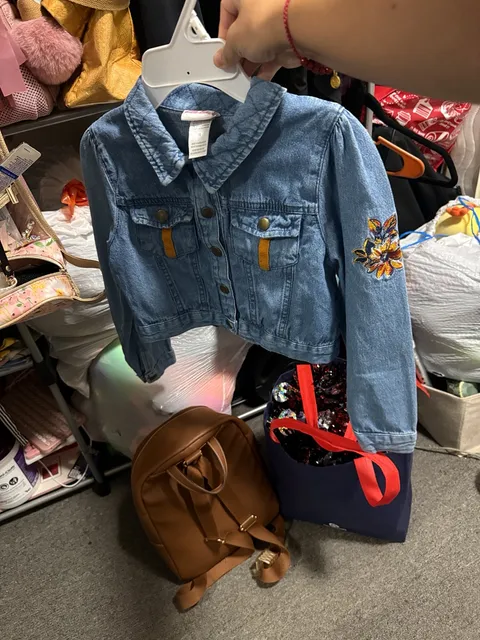Limited Too Denim Jacket Size 10 Embroidered Floral