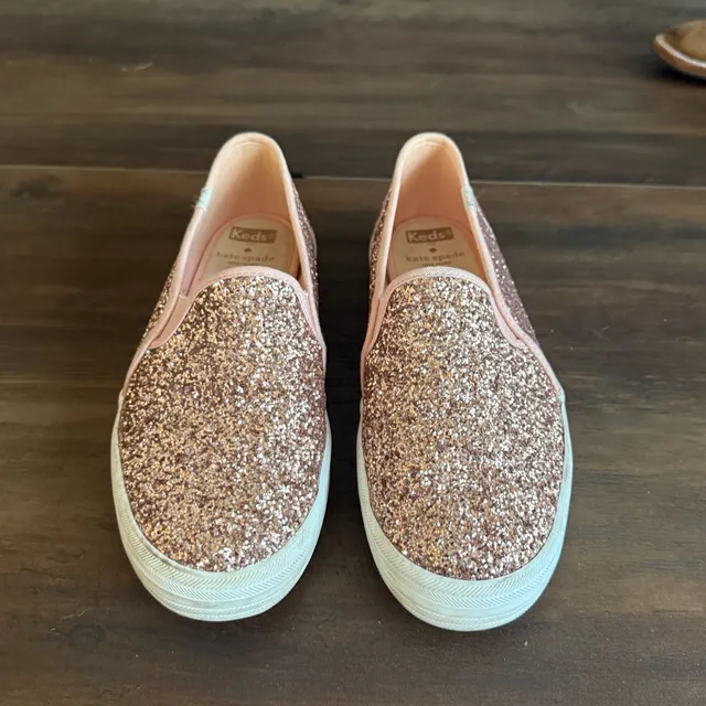 Keds Kate Spade Triple Decker Size 9 Rose Gold Glitter